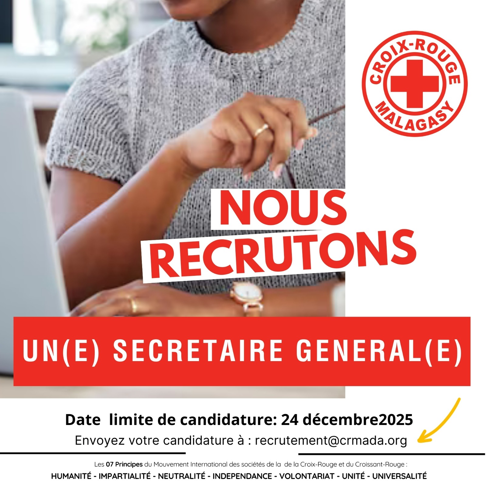 LA CROIX ROUGE MALAGASY RECRUTE UN(E) SECRETAIRE GENERAL(E)